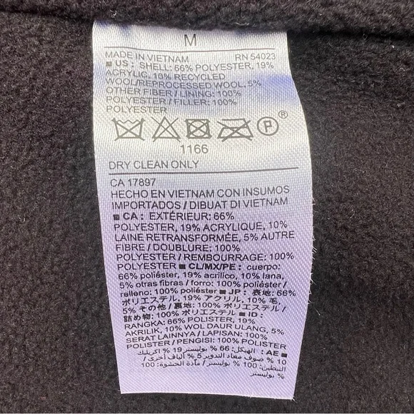 OLD NAVY GRAY HERRINGBONE WOOL BLEND PUFFER VEST SIZE MEDIUM - Picture 8 of 9